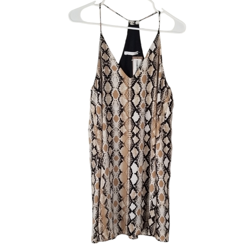 NWT Three Eighty Two Tanner Slip Mini Dress Snakeskin Print Size S Racerback